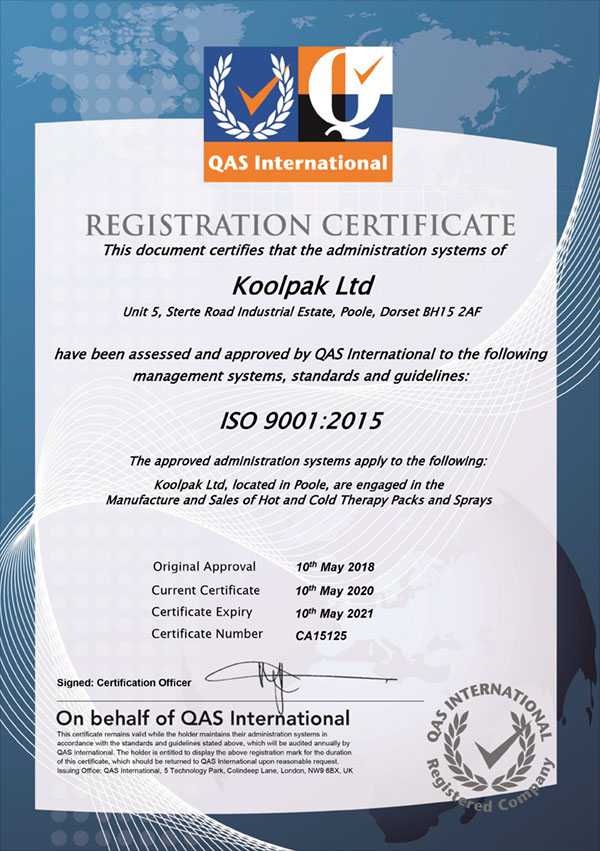 Koolpak BHTA certificate